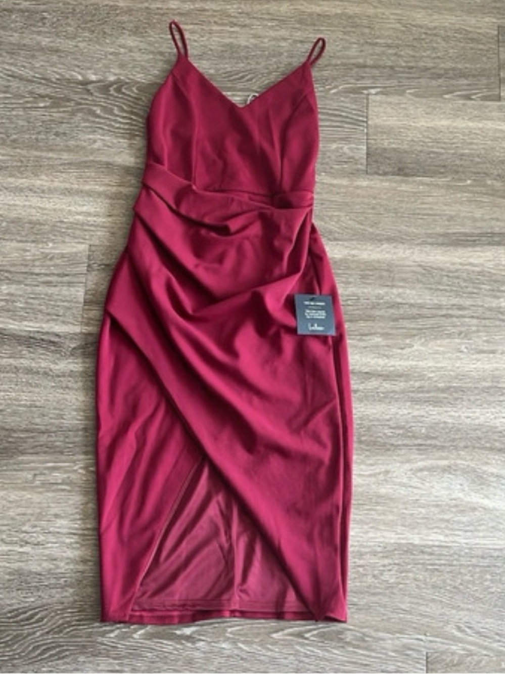 Lulu's Wrap-Overlay Midi Dress